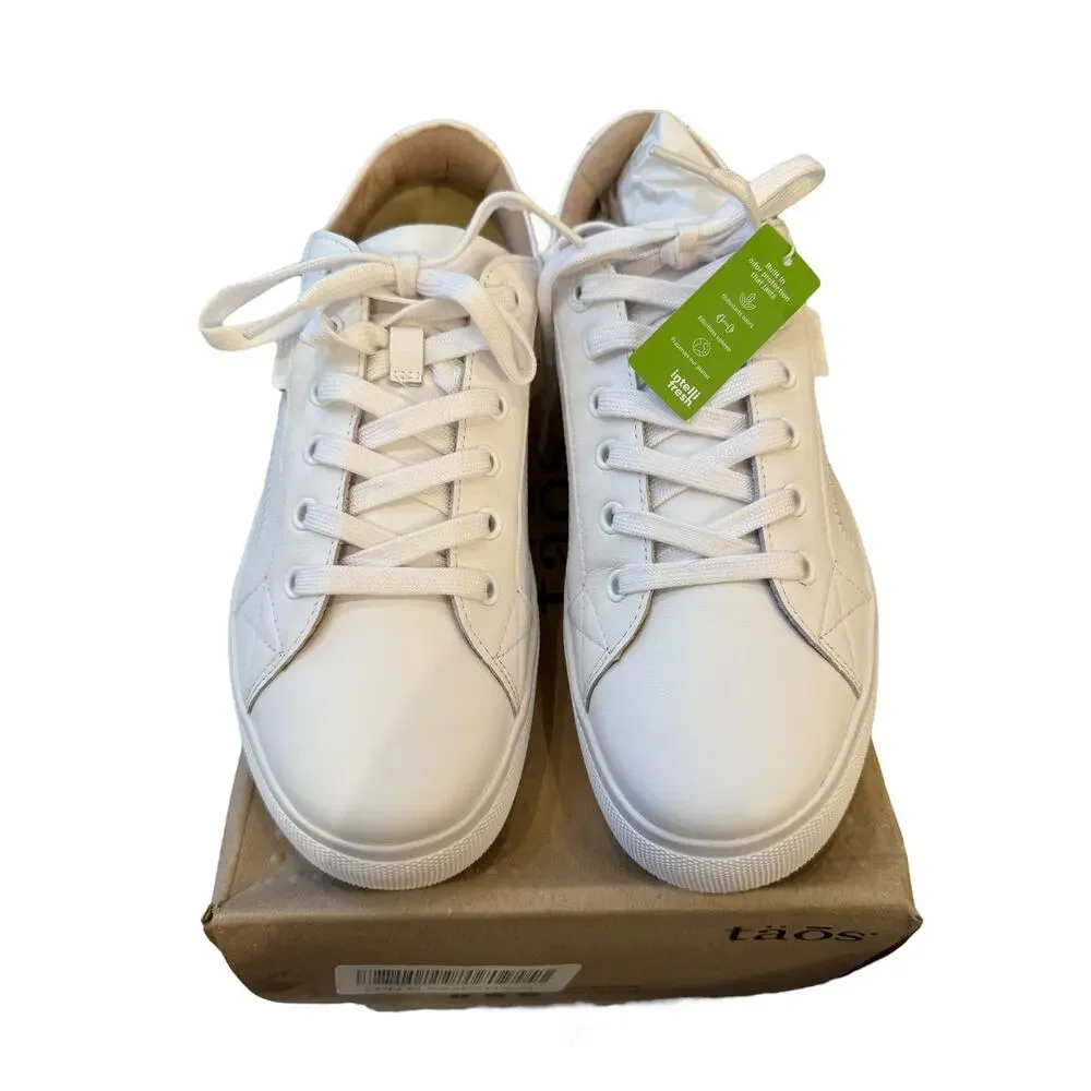 Taos Women's White Leather Plim Soul Lux Athletic Sneakers Size 10.5 M